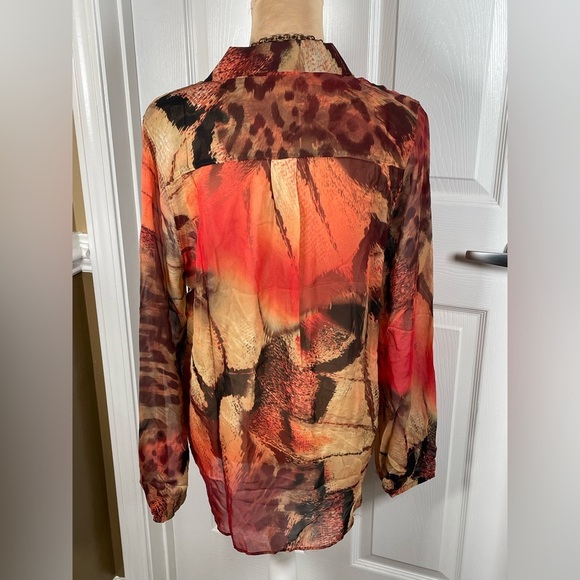 Da-Nang 100% Silk Long Sleeve Tunic Size Medium - Picture 8 of 10